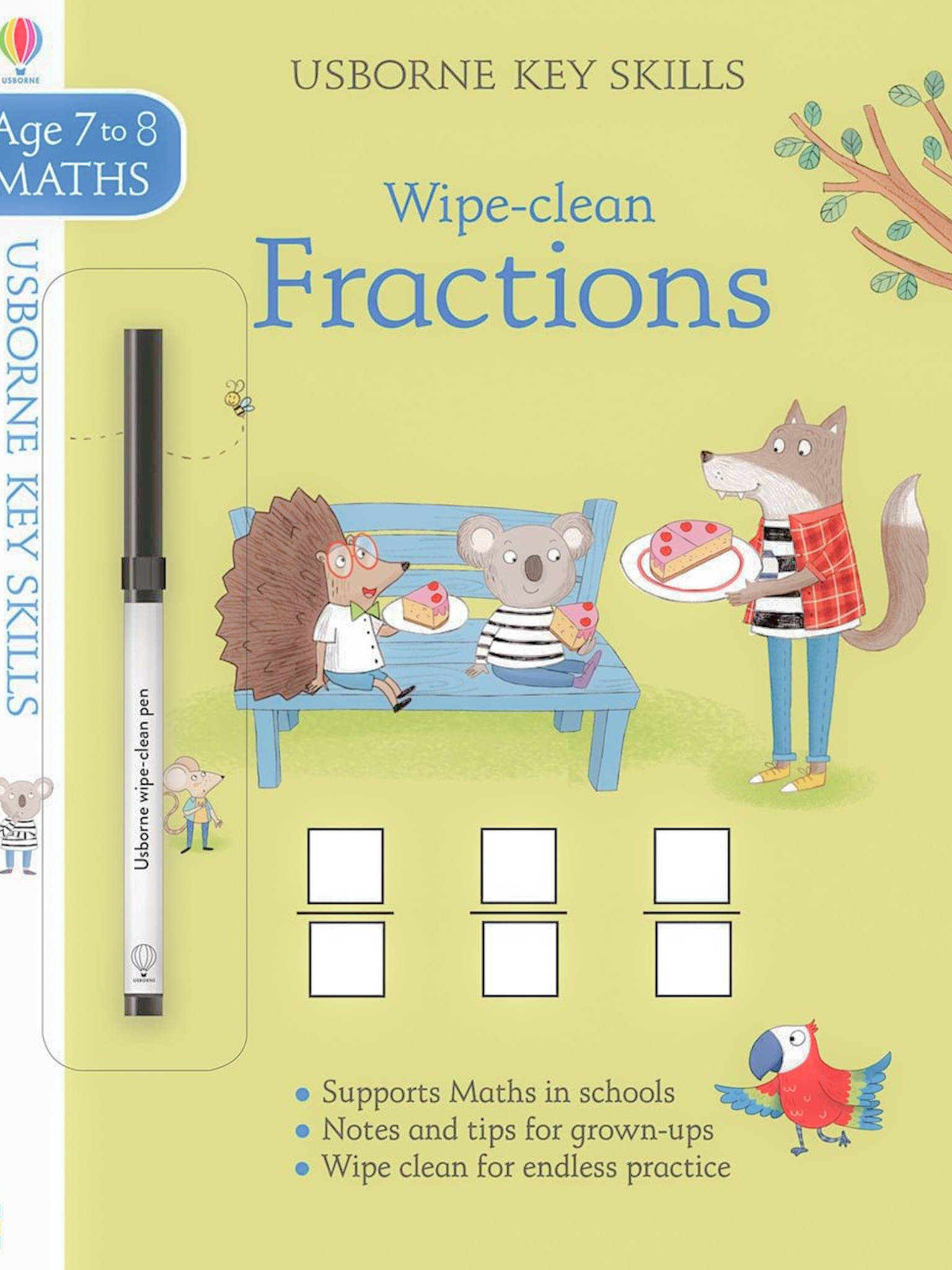 Wipe Clean children book Fractions
