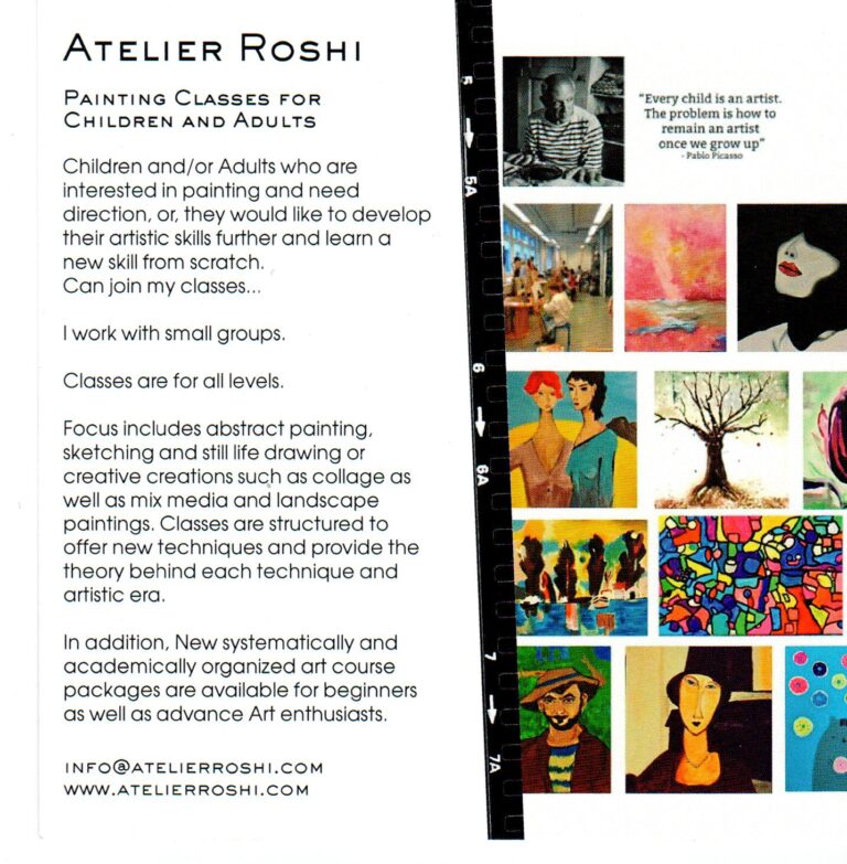 Atelier Roshi Painting classes Flyer  768x783